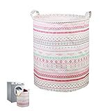 Faltbar leinen Wäschekorb, KAKOO Laundry Basket Wasserabweisend Wäschesammler Wäschesack Schmutzwäsche Sortierte Aufbewahrung in Bohemian Stil 62 Liter für Kinder Spielzeug Organizer Korb-50*40*40