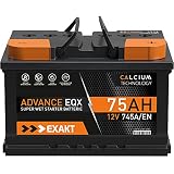 EXAKT Autobatterie 75Ah 12V Starterbatterie PKW KFZ Auto Batterie ersetzt 72Ah 74Ah 77Ah 80