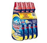 Finish Powergel Gel-Reinigungsmittel für Flüssigspüler, Multifunktion, Fettlösekraft, Zitrone, 120 Wäsche, 4 Packungen mit je 30 Waschgäng