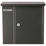 Heibi Briefkasten mit Zeitungsfach grafit Wandbriefbriefk