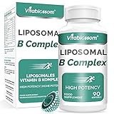 Liposomale Vitamin B-Komplex Softgel -- Super Absorption Alle 9 essentiellen B-Vitamine pro Kapsel ( B1, B2, B3, B5, B6, B7, B8, B9 & B12 ) & Cholin -- Immunsystem (90 Stück)