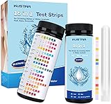 Generic Wasserhärte Teststreifen 16 in 1, KUSTAR Wassertester Pool Trinkwasser 100 Stück,Teststreifen Chlor,Brom,Nitrit,Härte,PH, Ideal für Swimming Pool Spa Thermenlandschaft (16 in 1)