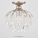 YLJYJ Nordic Creative Crystal Kronleuchter Schlafzimmer Beleuchtung Deckenleuchte Gebürsteter Goldschmuck Kronleuchter Livi Deck