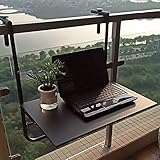 YZJJ Klappbarer Hängetisch Verstellbarer Balkongeländer Decktisch, Wandmontierte Stehtischgeländer für Terrasse, Garten, Outdoor I