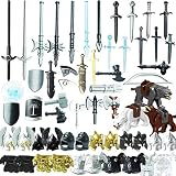 Custom Waffen Zubehör Set, MBKE 56St. Helm and Schwert Waffen Set für Knight, Militärund Soldat , kompatibel mit Leg