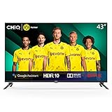 CHiQ Randloser Android UHD LED Fernseher 43 Zoll TV 4k Randlos Smart TV 108 cm Bilddiagonale [Made in EU] (Version 2020, Ultra HD, Prime Video und Chromecast)