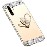 Uposao Kompatibel mit Huawei P30 Pro Hülle mit 360 Grad Ring Ständer Glänzend Glitzer Strass Diamant Transparent TPU Silikon Handyhülle Ultra Dünn Durchsichtig Schutzhülle Case,G