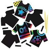 Baker Ross Kratzbild-Magneten „T-Shirt“, für Kinder Kunsthandwerk Projekte (10 Stück)