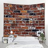 3D-Druck Steinwand Wandteppich Retro Holzbrett Ziegel Wandbehang Mandala böhmischen psychedelischen Wohnkultur A2 180x200