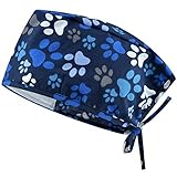 B-well Op Haube Stoff OP Hauben Stoff Krankenschwester Zubehör für Ärzten, Krankenschwestern, Zahnärzten, Pharmazeuten, Tierärzten, Medizinischem Personal (Pfoten)