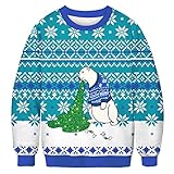 SSBZYES Herren Pullover Rundhalsausschnitt Weihnachten Farbe Gestreifter Pullover Lustige Weihnachtspaar Pullover Damen Weihnachten H
