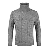 Pajiay Strickwaren Herren Regular Fit Hoher Kragen Einfarbig Sweater Herren Business Work Lässig Base Sweater Herren Herbst Winter Komfortabel Warm Pullover H