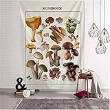 YYRAIN Nordic Psychedelischer Pilz Wandteppich Wohnzimmer Schlafzimmer Wanddekoration Kinderzimmer Wandbehang Multifunktionale Strandtuch Tagesdecke 180x180cm H
