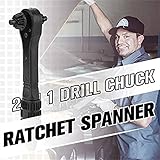 2 in 1 Drill Chuck Ratchet Spanner, Drill Chuck Key, Power Drill Chucks Wrench Electric Drill Clamping Tool, Chuck Key for Drill Presses, Multi Universal Power and Hammer Drill Wrench (1pc)
