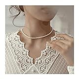Agal Halsketten Natürliche Süßwasserperlenkette für Frauen S925 Silber überzogene 18 Karat Gold Perlen Halsketten für großes Halsband Geschenk