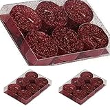 G.W. 18er Set tolles Windlicht- Teelicht Kerzenset in ROT Glitter, Durchmesser je 4 cm, Höhe 2 cm, tolle Geschenkidee oder Heimdek