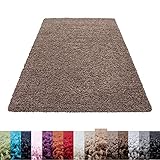 Unbekannt Shaggy Hochflor Langflor Teppich Wohnzimmer Carpet Uni Farben, Rechteck, Rund, Farbe:Mocca, Größe:60x110