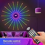 Feuerwerk-LED-Lichterkette, Lichterkette mit Fernbedienung, LED, Farbwechsel, Musik-Synchronisation, Sound-Steuerung, Lichtschlauch für Bar, Treppe, Party, Urlaub, Dek
