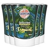 Sagrotan No-Touch Nachfüller Tropical Edition – Für den automatischen Seifenspender – 5 x 250 ml Handseife im praktischen Vorteilspack