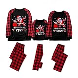 Mutter Schlafanzug Weihnachten Familie Paare Weihnachtspyjama Familie Set Fun-Nachtwäsche Herren Damen Jungen Mädchen Rundhals Nachthemd Hausanzug Outfit Weihnachtsanzug Home Kleidung Pyjamas W