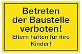 Metafranc Hinweisschild 'Betreten der Baustelle verboten!' - 300 x 200 mm / Beschilderung / Verbotsschild / Zutrittsverbot / Privatgrundstück / Baustellenkennzeichnung / Gewerbekennzeichnung / 500230