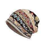 YWLINK Unisex Schlafmutze Kappe Aus Baumwolle Fur Krebs,Haarverlust Paisley MüTze Kopftuch Schal Kragen-Turban-Kopf Wrap Cap(Kaffee,Einheitsgröße)