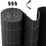 Laneetal PVC Sichtschutzmatte Grau Gartenzaun Sichtschutzzaun für Garten Balkon Terrasse, 90 x 500