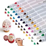 Acrylstifte für Ostereier Bemalen - APOGO 25 Farben Acrylfarben stifte Glasmalstifte, Acrylstifte Marker Stifte für Ostern Basteln Kinder, Steine, Holz, Kieselsteine, Porzellan, Papier, B