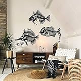 Fishbones, Metal Wall Art, Schwarz, Metallwandkunst, Wanddekoration Metall Wanddeko für minimalistische und moderne, Wohnzimmer, W