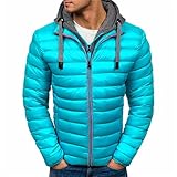 ADDZYY Herren Steppjacke Gefütterte Jacke sportliche Übergangsjacke Herrenjacke leichte Winterjacke modische Jacke für Männer Daunenjacke Sportjacke Freizeitjacke mit Kapuze Street Sty