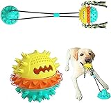 YushengTai Hundespielzeug, multifunktionales Hundespielzeug mit Saugnapf, Spielzeug für Hunde, Quietschen, mit Zahnreinigungsfunktion, B