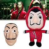 Money Heist Plüschtier, 11-Zoll süße gefüllte La Casa de Papel Puppe. (Plush*1+mask*1)