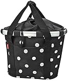 KLICKfix Damen Fahrradkorb, Black Dots, 35 x 28 x 26