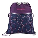 Coocazoo Sportbeutel RocketPocket „Laserbeam Plum“, lila, Reißverschlussfach & Kordelzug, reflektierende Elemente, Schlaufen zur Befestigung, für Mädchen ab der 5. Klasse, 10 L