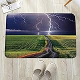 Badematte, rutschfest Waschbar Badezimmerteppich 60X100 cm,Lake Decor, Summer Storm kurz vor dem Auftauc, Badvorleger mit Wasserabsorbierenden, Weichen Mikrofasern für Badewanne, Dusche und B