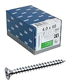 200 Stk. QZ Spanplattenschrauben Senkkopf 3.5x40 PZ-2 Stahl gehärtet verzink