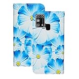 YKTO Hülle für Samsung Galaxy M31 PU Leder Brieftasche Klappbar Ständer Handytasche Karten Steckplätzen Flip Case Schutzhülle Silikon Handyhülle Magnet Schale Samsung Galaxy M31 Etui Blaue B