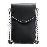 MNEUSHOP Handytasche Touch Window Handytasche Kleine Umhängetasche PU Leder Damen Geldbörse Große Kapazität mit Kartenfach Verstellbarer Abnehmbarer Schultergurt für Mini Geldbörsen unter 7 Z