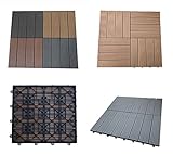 Home Deluxe - WPC Holzfliese - Teak - 1 m² - 11 Fliesen á 30 x 30 cm | Klickfliese Holzfliese Balk
