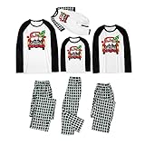 Weihnachtsoutfit Familie Set Weihnachten Schlafanzug Xmas Zweiteiler T Shirt & Hosen Outfits Langarm Wagen Druck Weihnachtspyjama Nachtwäsche Grün Für Herbst Winter Weihnacht Neuj