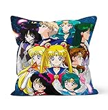 Versteckter Reißverschluss, doppelseitig, dekorative Kissenbezüge, Sailor Moon Anime-Kissenbezug, Geschenk, für Autodekoration, Zuhause, Sofa, Bettwäsche, Größe 40 x 40