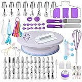 Kuchendekorations-Set, 137-teilig, Tortendekoration, Drehteller für Kuchen, einfach zu bedienen und mehr Werkzeuge zum Dekorieren von Backen, für Anfänger, Erw