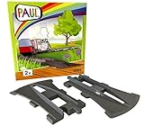 PAUL Schiene für Lego Duplo Eisenbahn , Auffahrschiene, Abfahrscheine Sonderschiene, Zentrierhilfe, passend zu Lego Duplo Zugset 10506, 10508, 10874, 10875