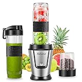 Mixer Smoothie Maker, Yabano Standmixer, 500 Watt Blender, 3 in 1 Multifunktion Smoothiemaker + Ice Crusher + Kaffeemühle, 33000U/Min mit 2 * 600ml Sport-Flasche BPA frei T