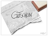 Stempel Textstempel GUTSCHEIN in Handschrift - 2 Größen zur Auswahl - Schriftstempel für Karten zum Geburtstag Briefe Geschenkanhänger - zAcheR-fineT