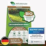 Natureflow Premium Organischer Herbstrasendünger - 12,5kg Bio Rasendünger Herbst für einen Kräftigen, Winterfesten, Gesunden Traumrasen - NPK Dünger 6+1+9 für Strapazierfähigkeit und W