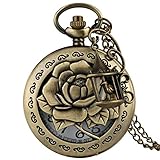 BFPFRPY Taschenuhr,Damen Elegante Taschenuhr Retro Lange Kette Anhänger Freund Geschenk RoseFlow