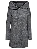 ONLY Damen Mantel Jacke Sedona Light Coat Parka Übergang Frühling (XXL, Dark Grey Melange)