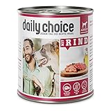 daily choice - 12 x 800 g - Nassfutter für Hunde - getreidefrei - Mit Rind - 70% Frischfleisch- und Innereienanteil Optimale Verträglichk