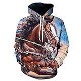 HNKAILIL Unisex Herren Kinder Jungen Hoodie 3D Muster Comic Tier Lustige Malerei Pferd Cosplay Pullover Langarm Sweatshirt Geschenke Weihnachten XS-3XL-Pferd-6_XL